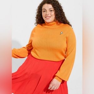 NWT Scooby Doo Velma Orange Turtleneck Pullover Sweater (4X), TORRID